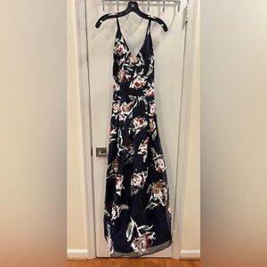 NWT Phoebe by Kay Unger Navy Floral Gown, size 8
